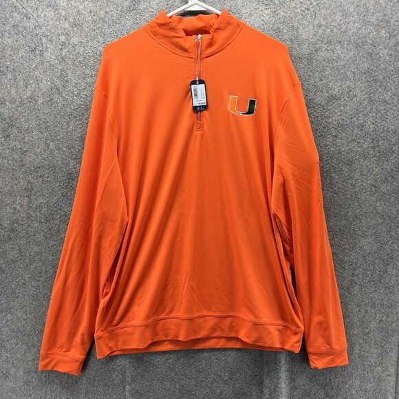 johnnie-O Other - Miami Hurricanes Pullover Mens Large Orange College Golf Johnnie-O Quarter Zip